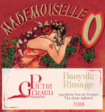Etiquette Banyuls Rimage  Cuvée Mademoiselle O